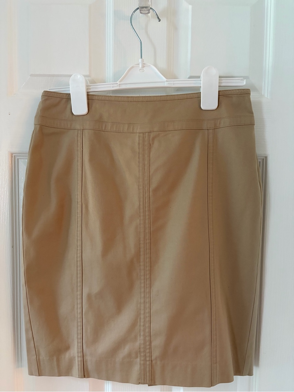 Ann Taylor Khaki Pencil Skirt with Panel Seams